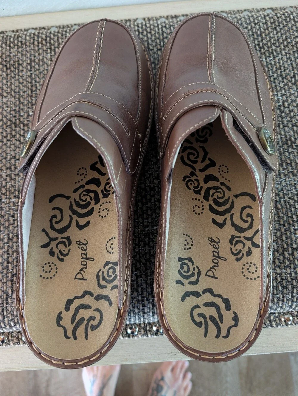 Propet Brown Slip-On Casual Clog Loafers